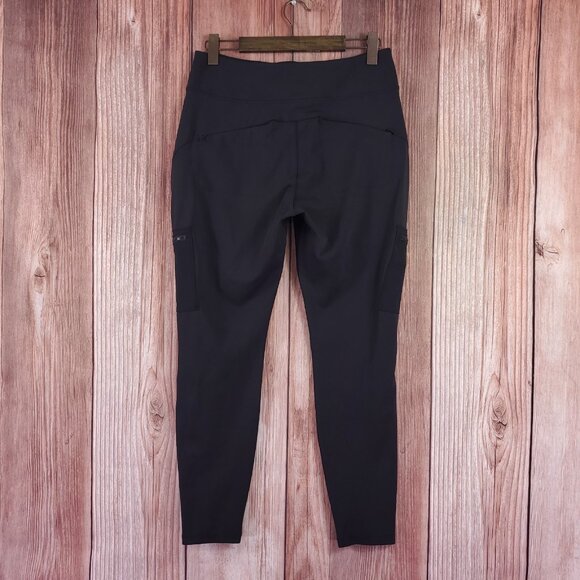 Athleta Hybrid High Rise Cargo Leggings Womens Size 14 Black Athleisure 982353 - Picture 2 of 11